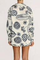 Conjunto de camisa holgada y shorts con estampado de frutas de verano