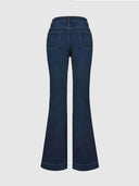 Stylische High-Waisted Patchwork Flared Jeans