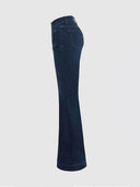 Stylische High-Waisted Patchwork Flared Jeans