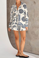 Conjunto de camisa holgada y shorts con estampado de frutas de verano
