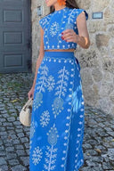 Etnická sada: crop top a zavazovací midi sukně