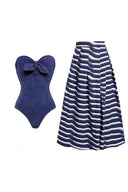 Denim Bandeau Énstyks Badedragt-sæt