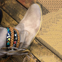 Stivali Vintage Western con Nappe Tribali e Caviglia