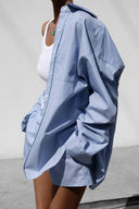 Ensemble chemise élégante bleue à manches longues