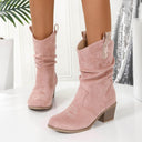 Stivali alla Caviglia Vintage Western con Nappine da Cowboy