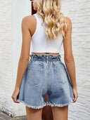 Vaskede Paperbag Denimshorts