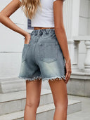 Sommer Casual Nittebesatte Denim Shorts