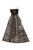 Vild Leopard Gennemsigtig Korset Maxi Kjole