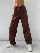 High-Waisted bedruckte Jeanshose