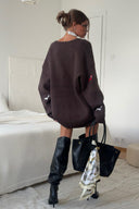 Cardigan a maglia con scollo a V e motivo bassotto