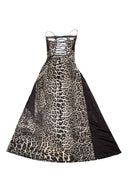 Vild Leopard Gennemsigtig Korset Maxi Kjole