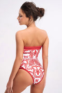 Conjunto de traje de baño de una pieza con estampado étnico