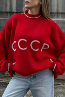 Maglione Classico con Grafica CCCP
