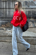 Maglione Classico con Grafica CCCP