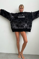 Oversize Streetwear Poškozený Svetr