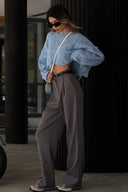 Maglione Crop in Mohair Effetto Usurato
