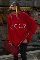 Maglione Classico con Grafica CCCP
