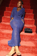 Vestido comprido sereia em malha transparente