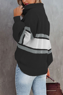 Maglioni casual con collo a zip, patchwork tinta unita (5 colori)