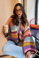 Oversized og Farverig Cardigan