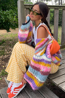 Oversized og Farverig Cardigan