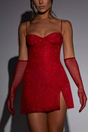 Pixie Minikleid - Roter Glitzer