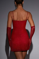 Pixie Minikleid - Roter Glitzer