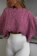 Maglione Crop in Mohair Effetto Usurato