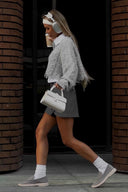 Maglione Crop in Mohair Effetto Usurato