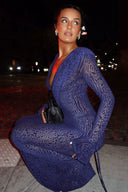 Vestido comprido sereia em malha transparente
