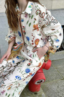 Conjunto de pantalones holgados oversize con estampado étnico destacado