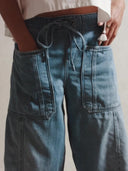 Komfortable boyfriend-jeans med elastik i taljen