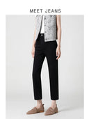 Schwarze Jeans mit hoher Taille und Zigarettenform