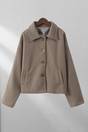 Cardigan monopetto tinta unita con rever