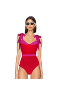 Colorblock strikbikini set