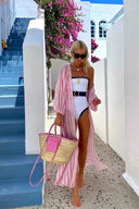 Black White Contrast Luxe Resort Swimsuit