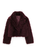 Jacke mit Revers und Pelz