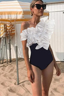 Blonde mesh retro badedragt