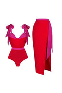 Colorblock strikbikini set