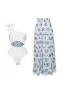 Traje de baño entero con estampado de ojo turco