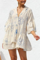 Vestido corto suelto estilo étnico