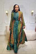Conjunto de falda de realeza Kente esmeralda