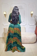 Conjunto de falda de realeza Kente esmeralda