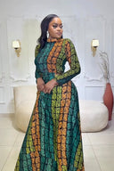 Conjunto de falda de realeza Kente esmeralda