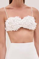 Σετ Φούστα με Συστάδα Λουλουδιών 3D Risi White