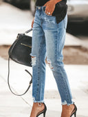 Trendy Slidte Denim Casual Bukser
