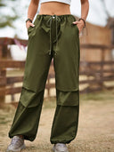 Pantaloni jogger cargo cu șnur, stil vintage urban