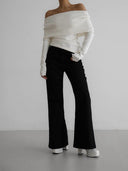 Minimalistisches Cremefarbenes Strick-Layering-Set