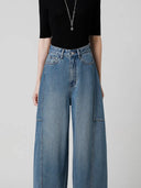 Designer-Jeans mit hoher Taille und Bogenform