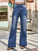 Vielseitige Mid-Rise Flared Jeanshose